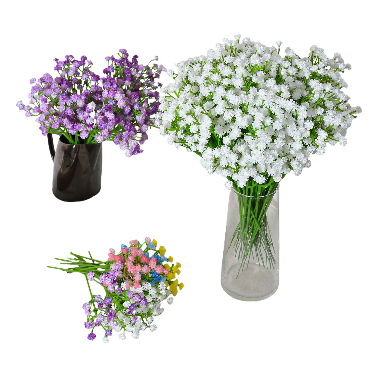 A variety of creative home decoration faux silk flower ornaments and beautiful interior decoration items details Picture