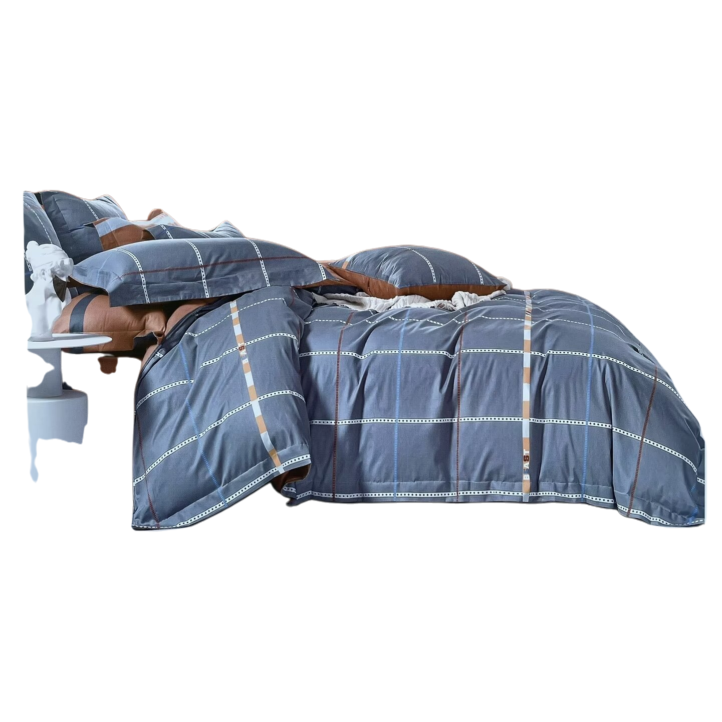 Warm and cozy solid color four-piece bedding set, simple and comfortable all-cotton bed sheets, duvet covers, bedding set, home bed four-piece set