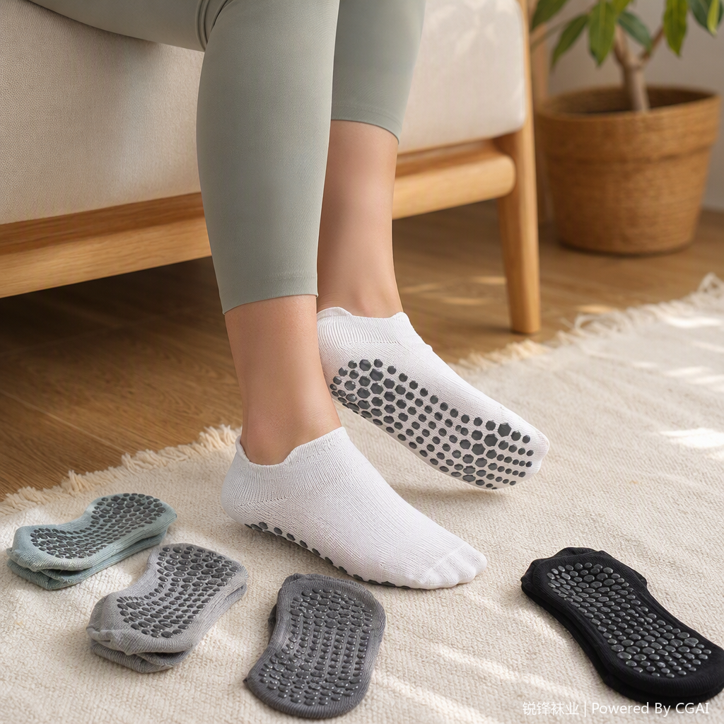 Six-color anti-slip yoga socks, comfortable, breathable, anti-slip bottom elastic sports socks, suitable for both men and women details Picture