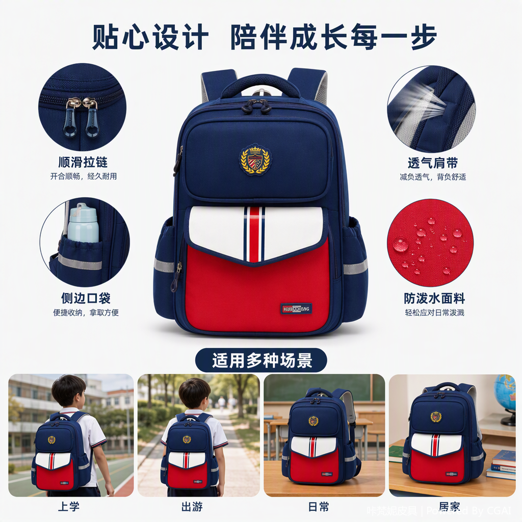 卡通图案儿童书包学生背包多功能轻便耐用手提斜挎款式任选