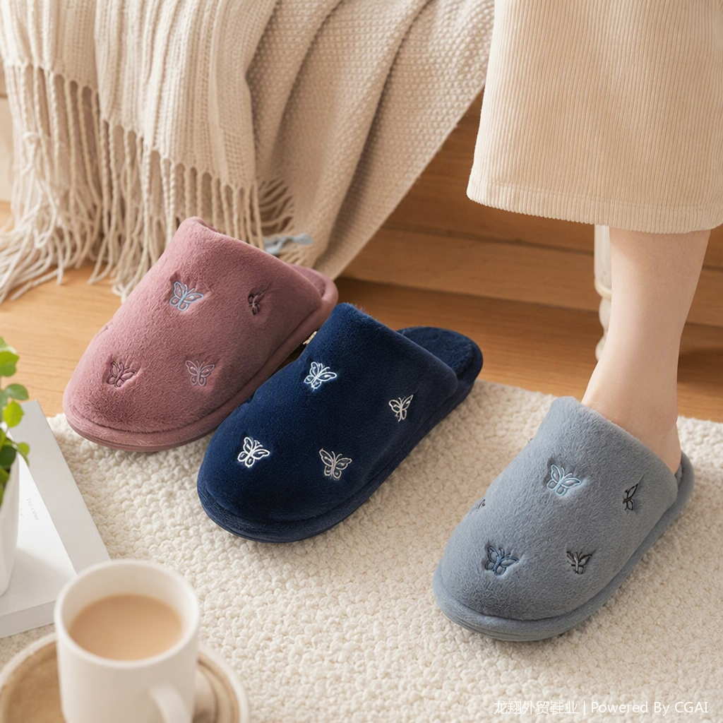 Comodidad y calor zapatillas de algodón zapatillas de felpa para el hogar zapatos para hombres y mujeres zapatillas casuales invierno esencial Item Picture