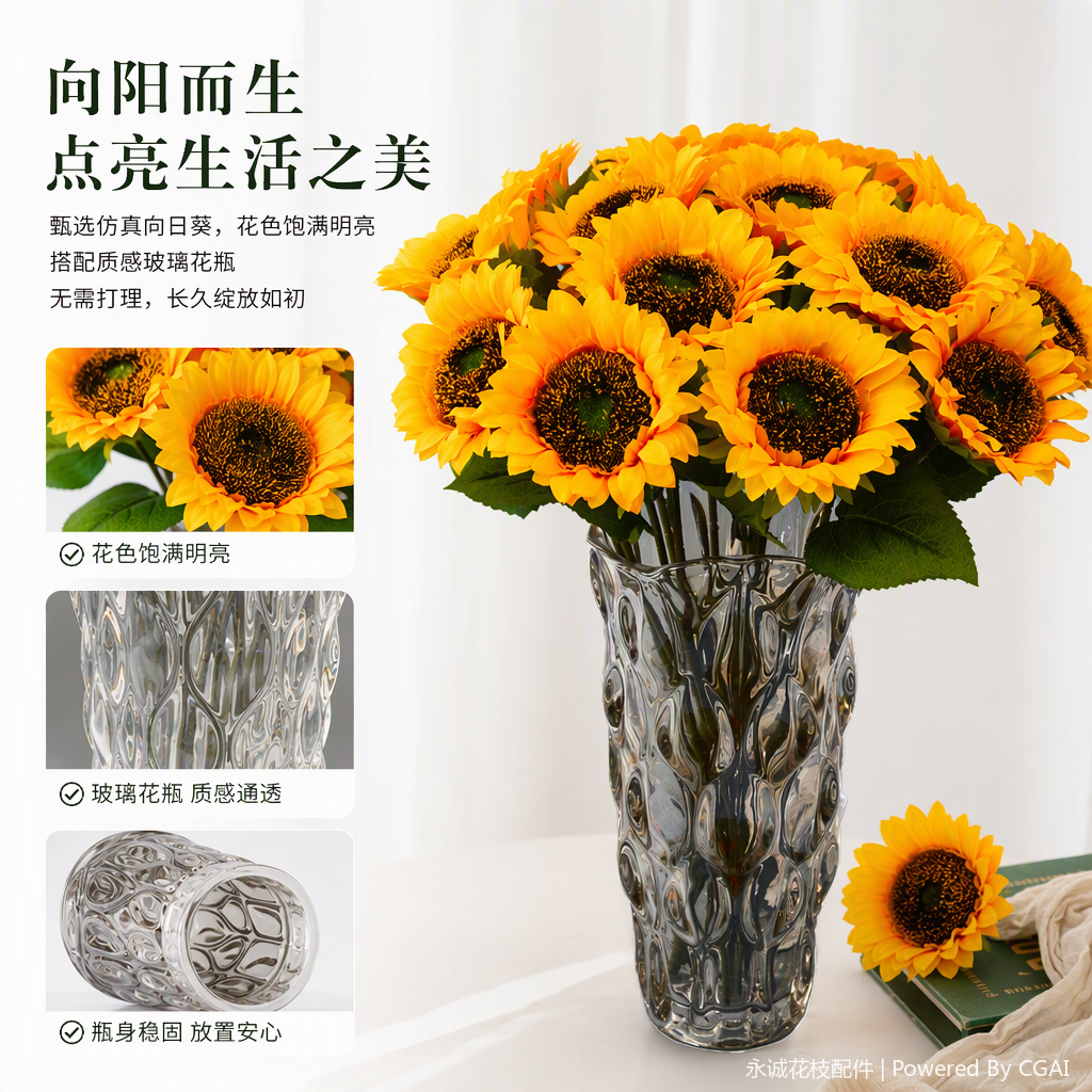 多彩鲜切花盆栽插花装饰家居宠物友好绿植花卉组合植物养护