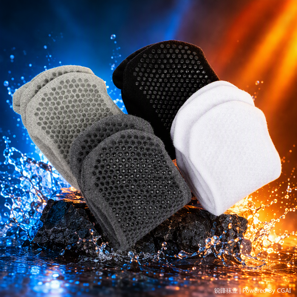 Five pairs of comfortable anti-slip sports socks with multi-color anti-slip soles, suitable for both men and women, and durable and soft sock sets Specification image