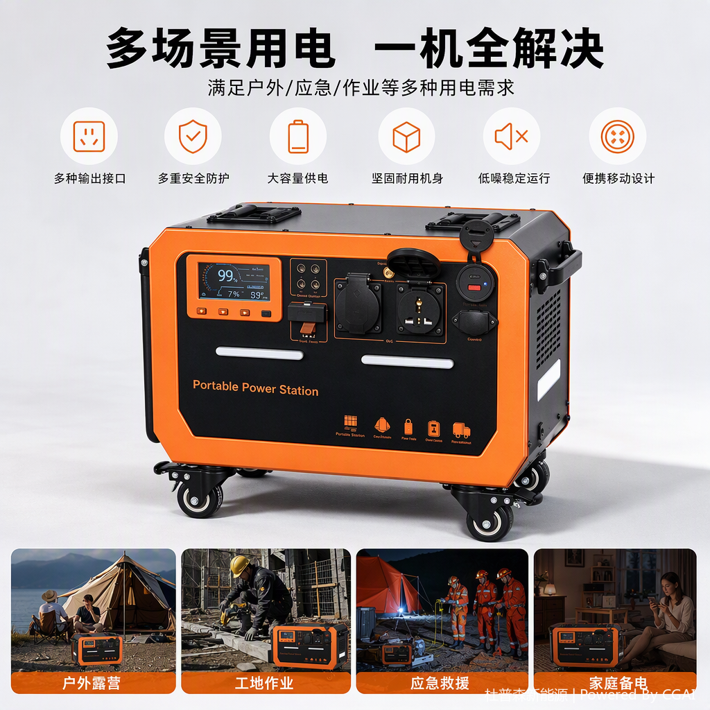 DUPUSEN adaptador de energía de carga portátil multifuncional para electricistas y electricistas para equipos de energía eficiente y estable, gran capacidad de emergencia al aire libre
