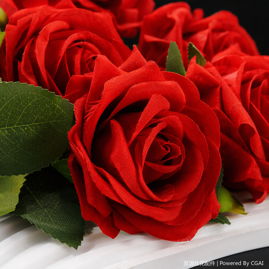 Office space simulation rose flower art decoration, cultural and creative garden ornaments, beautiful and durable green plant decorations Specification image