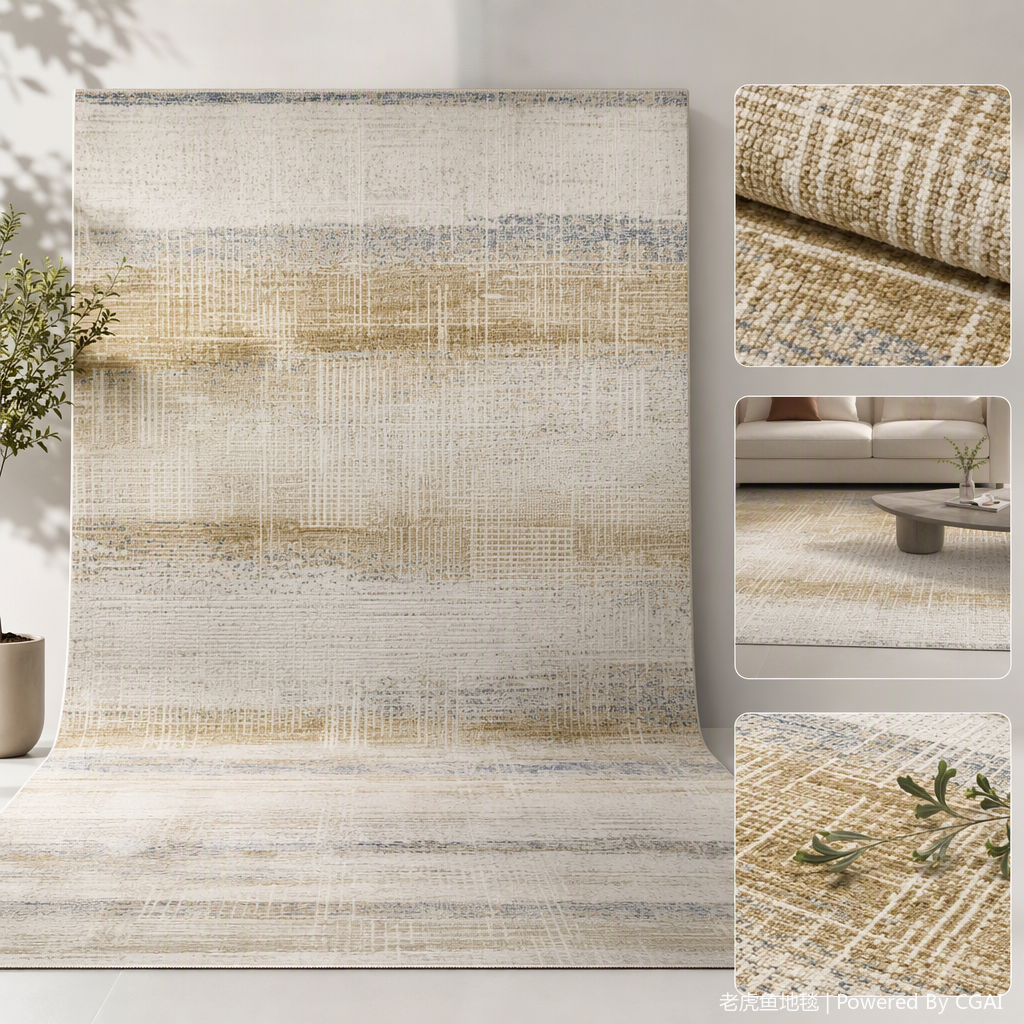 Modern simple abstract geometric pattern carpet for living room and bedroom floor MATS, anti-slip carpet floor MATS, home carpet fabric decorative items