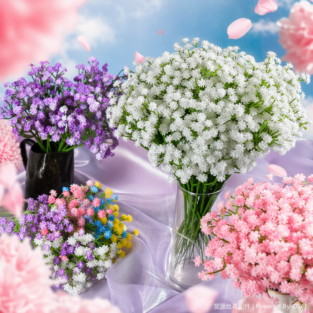 A variety of creative home decoration faux silk flower ornaments and beautiful interior decoration items