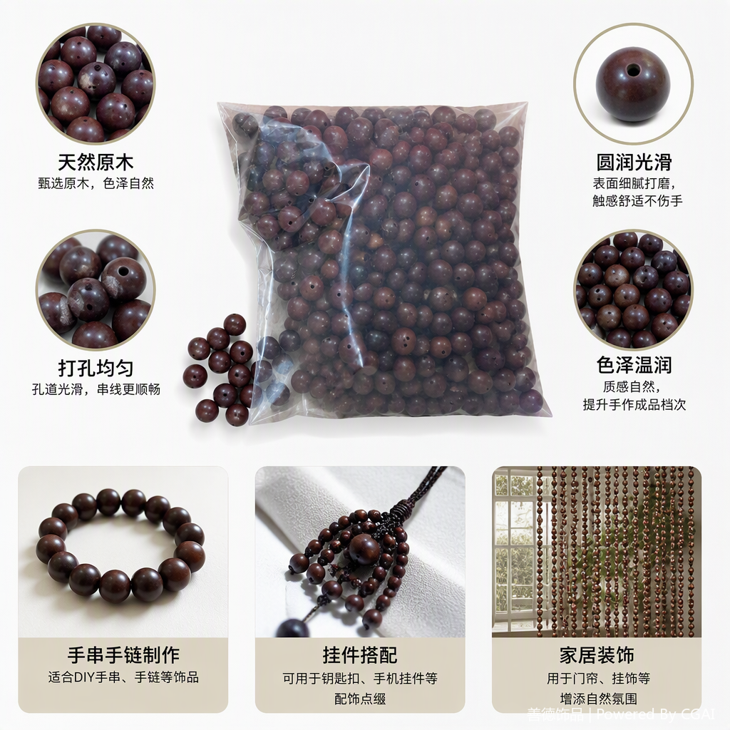 深棕色圆珠串手工DIY饰品配件珠子手链项链材料配搭创意设计
