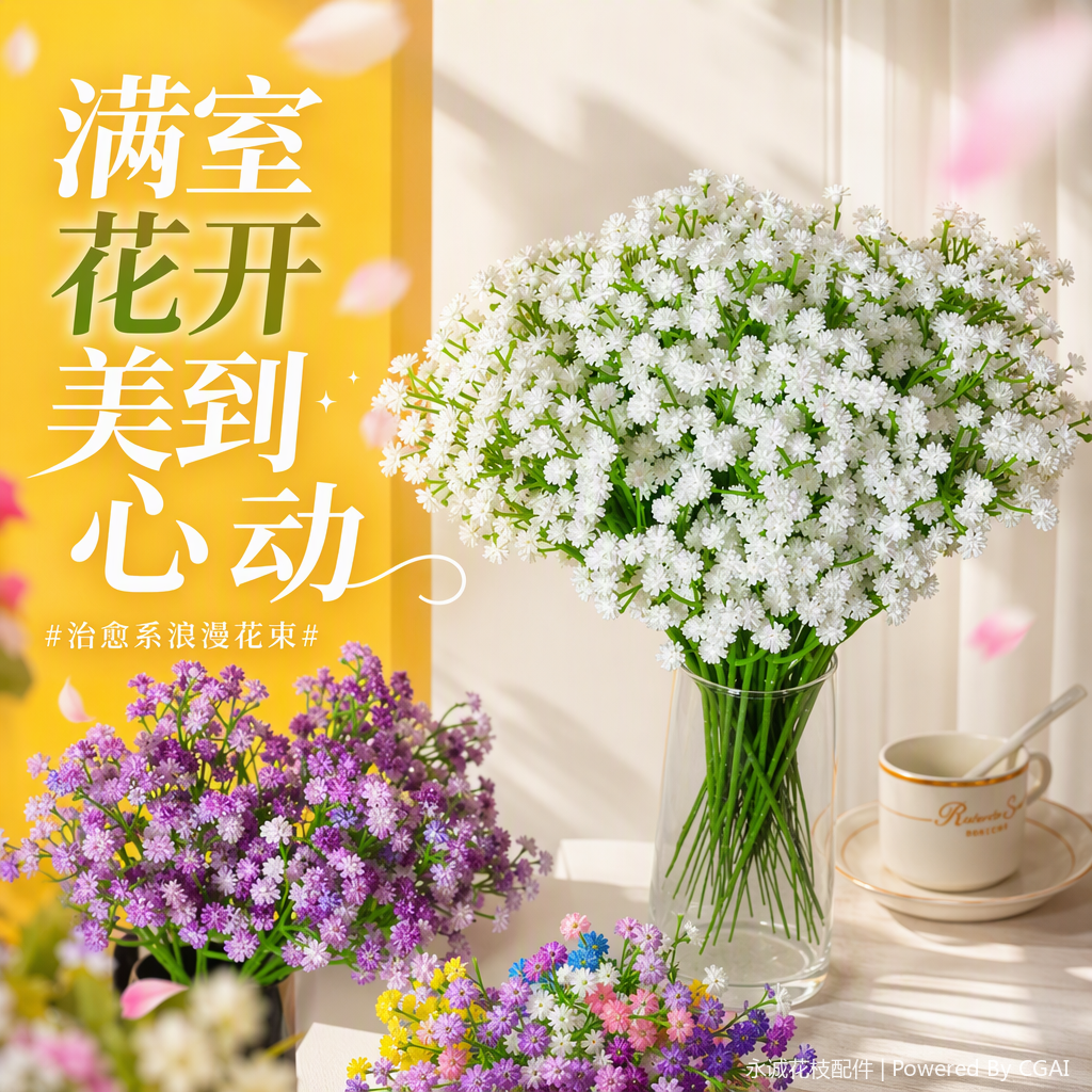 家居装饰仿真花绢花摆件客厅卧室桌面装饰品美观实用
