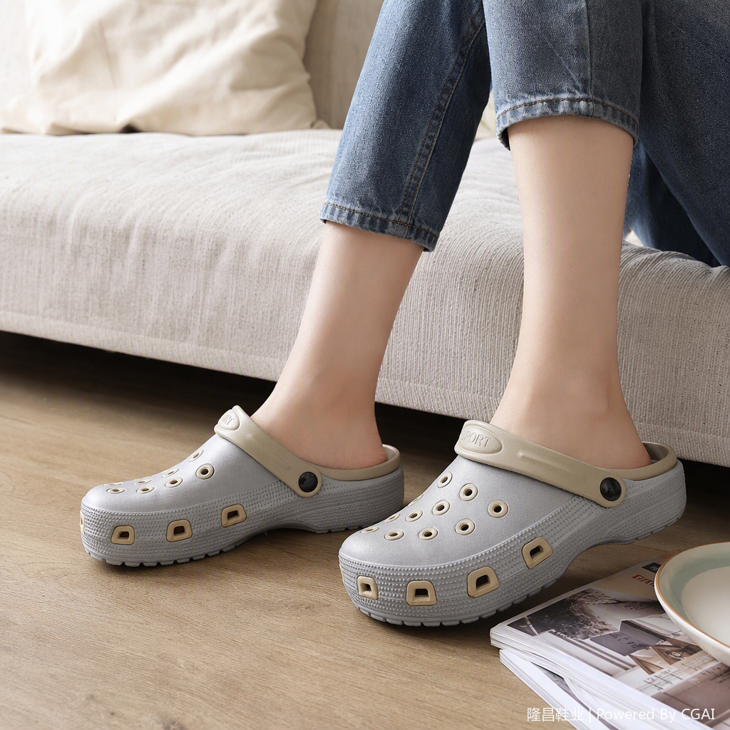 Comfortable home plastic slippers, anti-slip and breathable, summer indoor soft-soled casual slippers for men and women Item Picture
