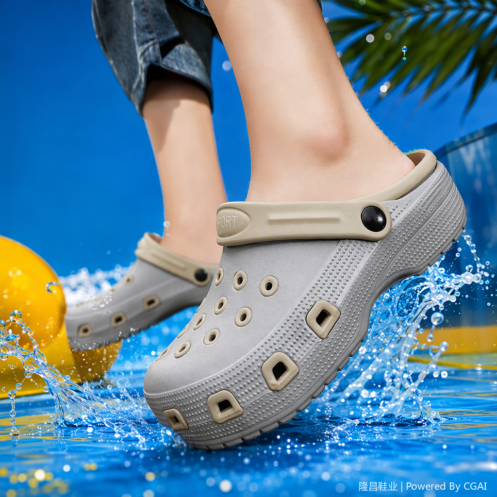 Comfortable home plastic slippers, anti-slip and breathable, summer indoor soft-soled casual slippers for men and women details Picture