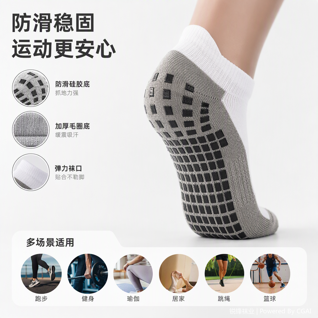 Multi-color available sports anti-slip socks, comfortable, breathable and wear-resistant sports socks, men's and women's sports casual socks