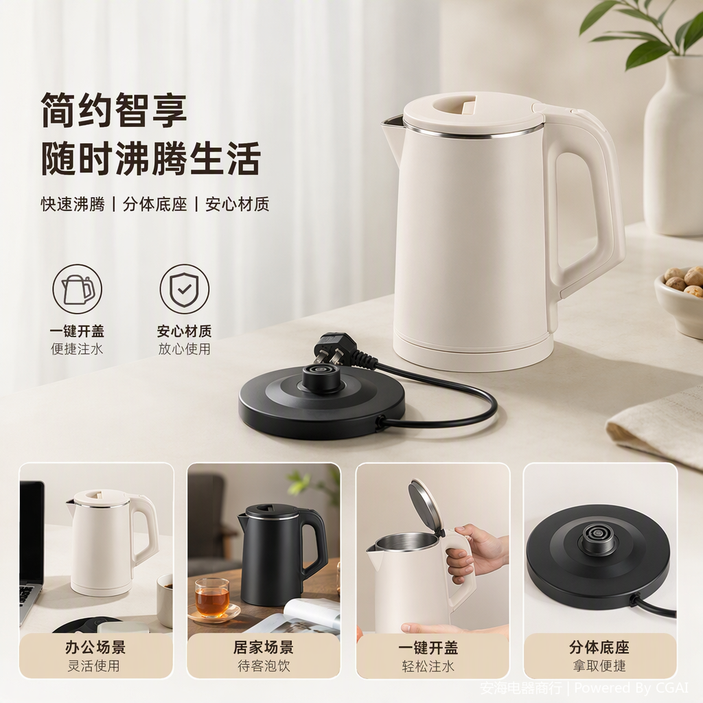 The multi-functional smart electric kettle is a household kitchen kettle that boils quickly, keeps warm, is convenient and durable