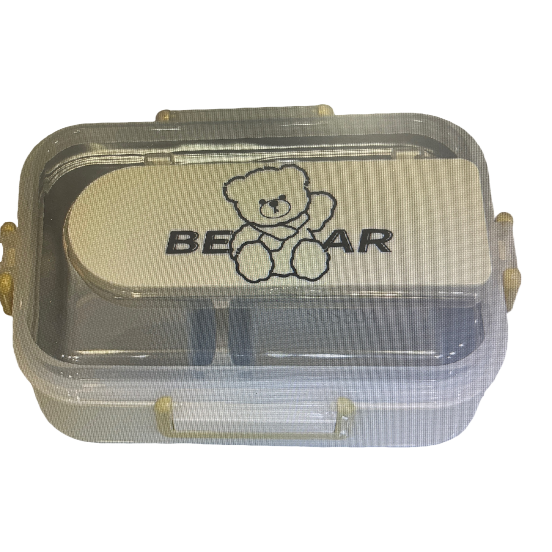 Миленькие медвежонки с прозрачными пластиковыми коробками со словами BEAR, переносными коробками для завтраков для школьников Item Picture