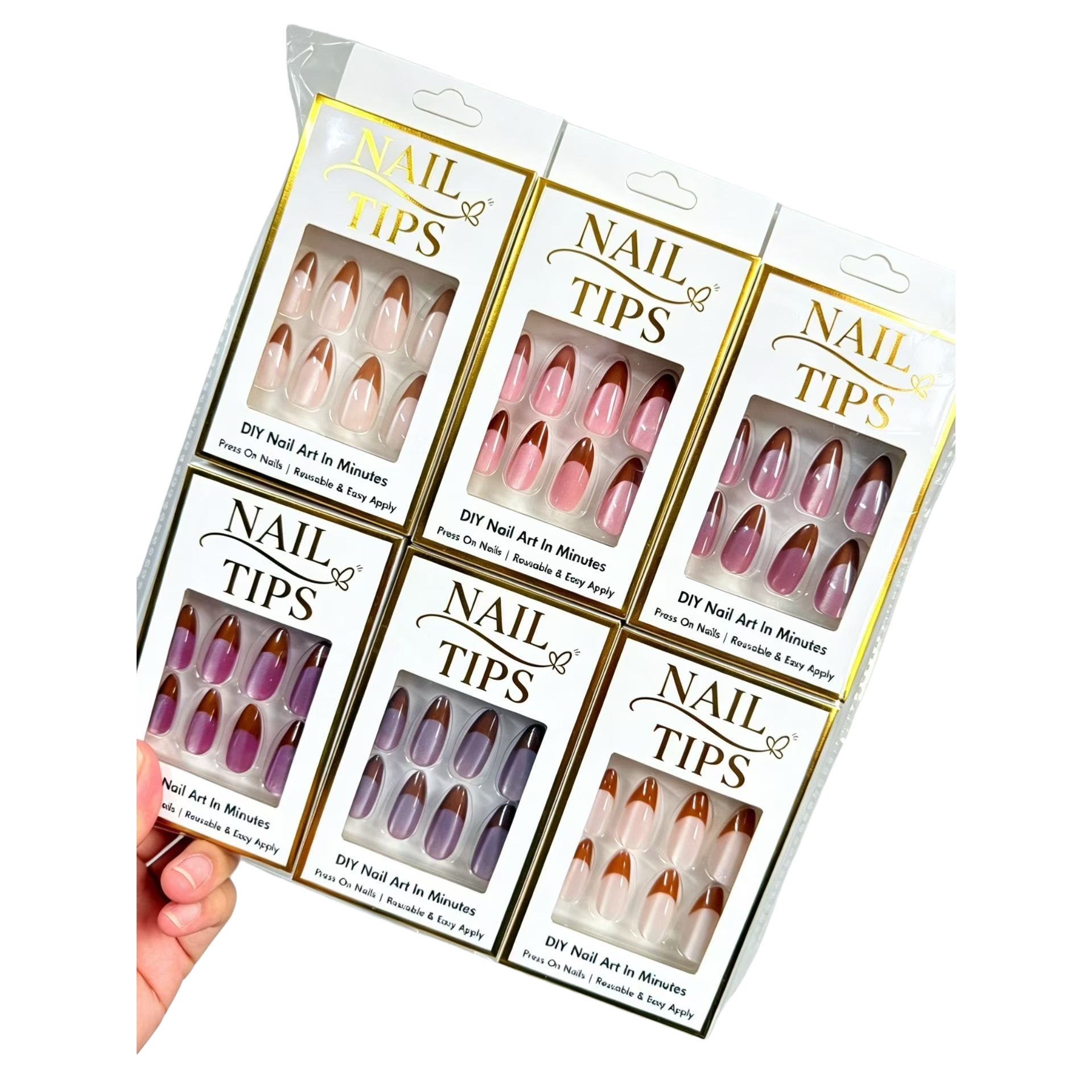 Manicura profesional conjunto de uñas postizas seis cajas de parches de larga duración piezas de uñas conjunto de herramientas de uñas para principiantes esencial Item Picture