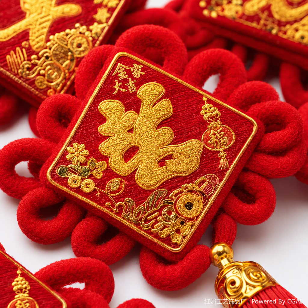 Chinese-style red hand-woven pendant, auspicious knot pendant, home decoration, festival gift, fabric pendant Application Scenario