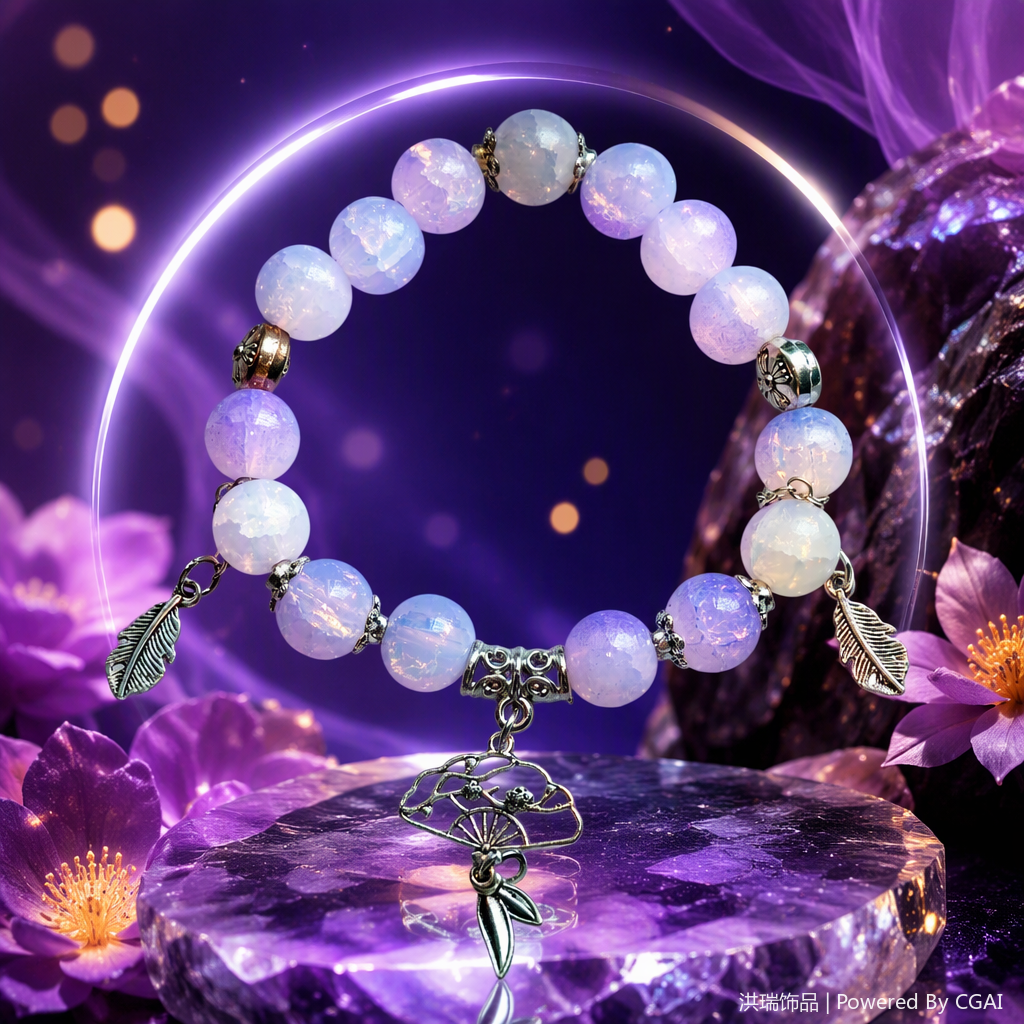 Moda lila leche blanco cuentas cadena pulsera simple 100 accesorios de moda de las niñas de la escuela pulsera accesorios Specification image