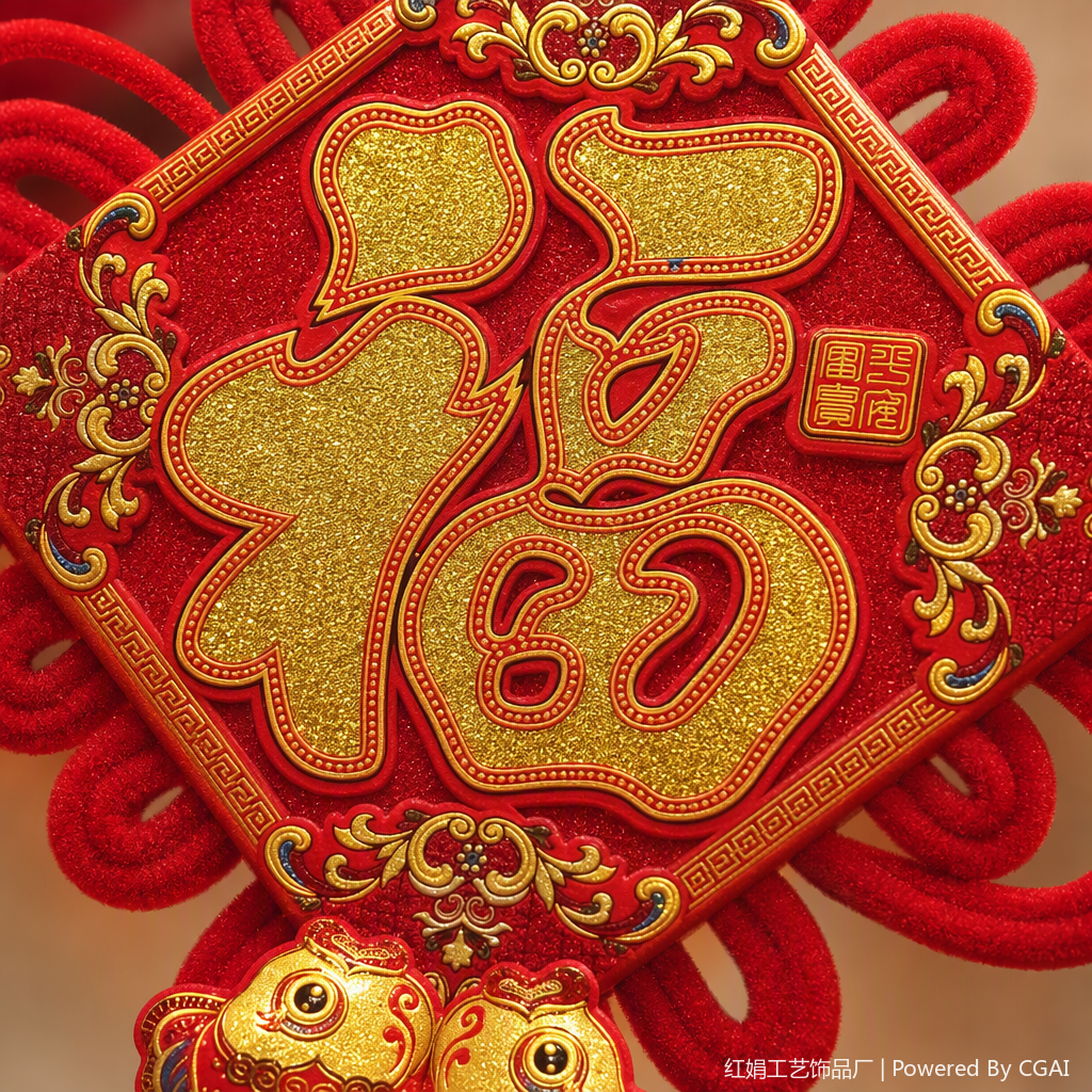 Chinese knot pendants, "Fu" character double fish decorative pendants, festive home decorations, gift fabric pendants Application Scenario
