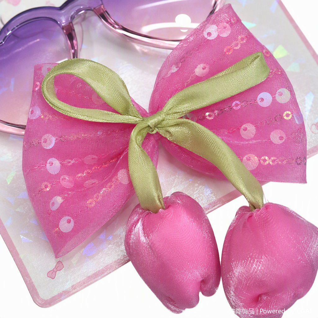 Corazón morado gradiente gafas de sol rosa lazo accesorios para el pelo conjuntos tendencia moda pareja pareja niños adultos cute versátil Application Scenario
