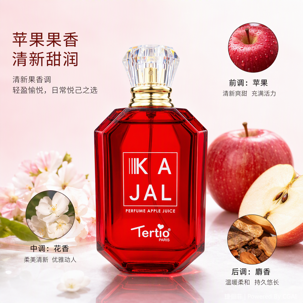 KA JAL's red octagonal glass perfume bottle is a fashionable, simple and exquisite perfume container suitable for both women and men