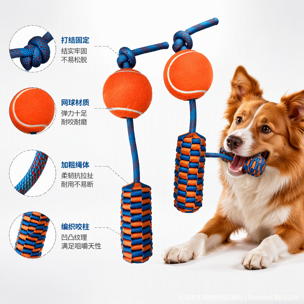 45cm durable, tear-resistant, hand-woven pet toy for dogs, educational and interactive, with a durable bite details Picture