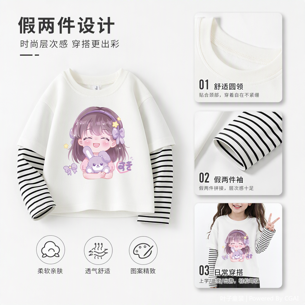 القمصان المصنوعة من القطن الكرتون المطبوع على الأطفال، التي تصدر في الربيع والصيف Item Picture