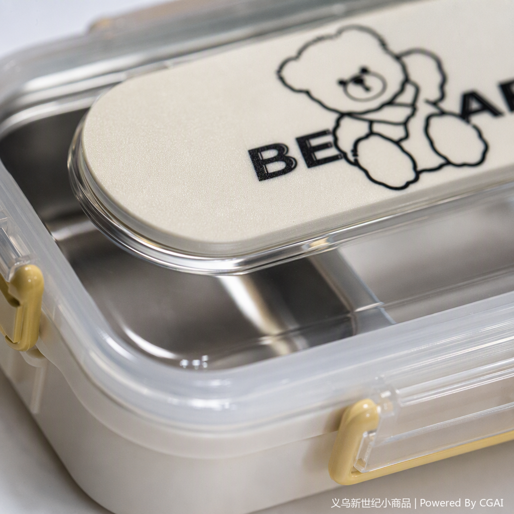 Миленькие медвежонки с прозрачными пластиковыми коробками со словами BEAR, переносными коробками для завтраков для школьников Application Scenario