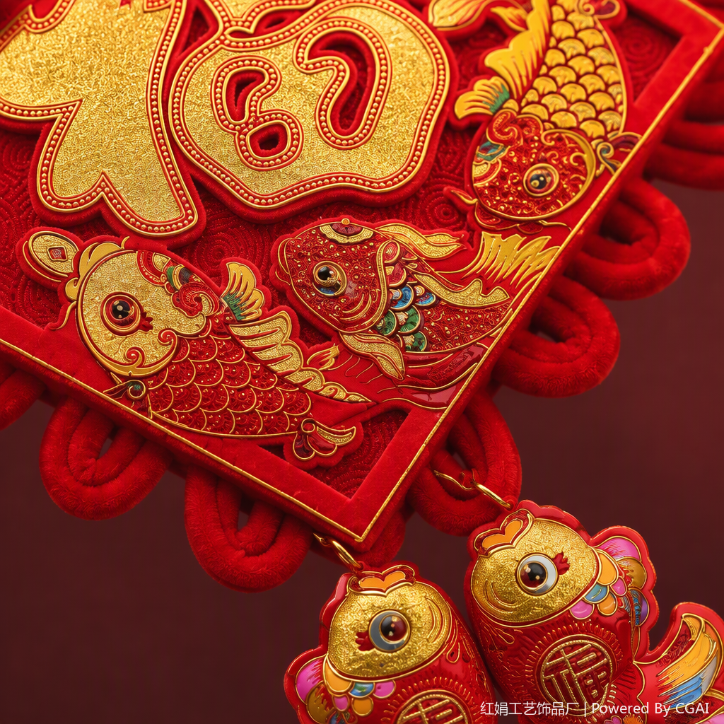 Chinese-style red handmade rope knot pendants, auspicious "Fu" character pendants, festival decorations, gift items Application Scenario
