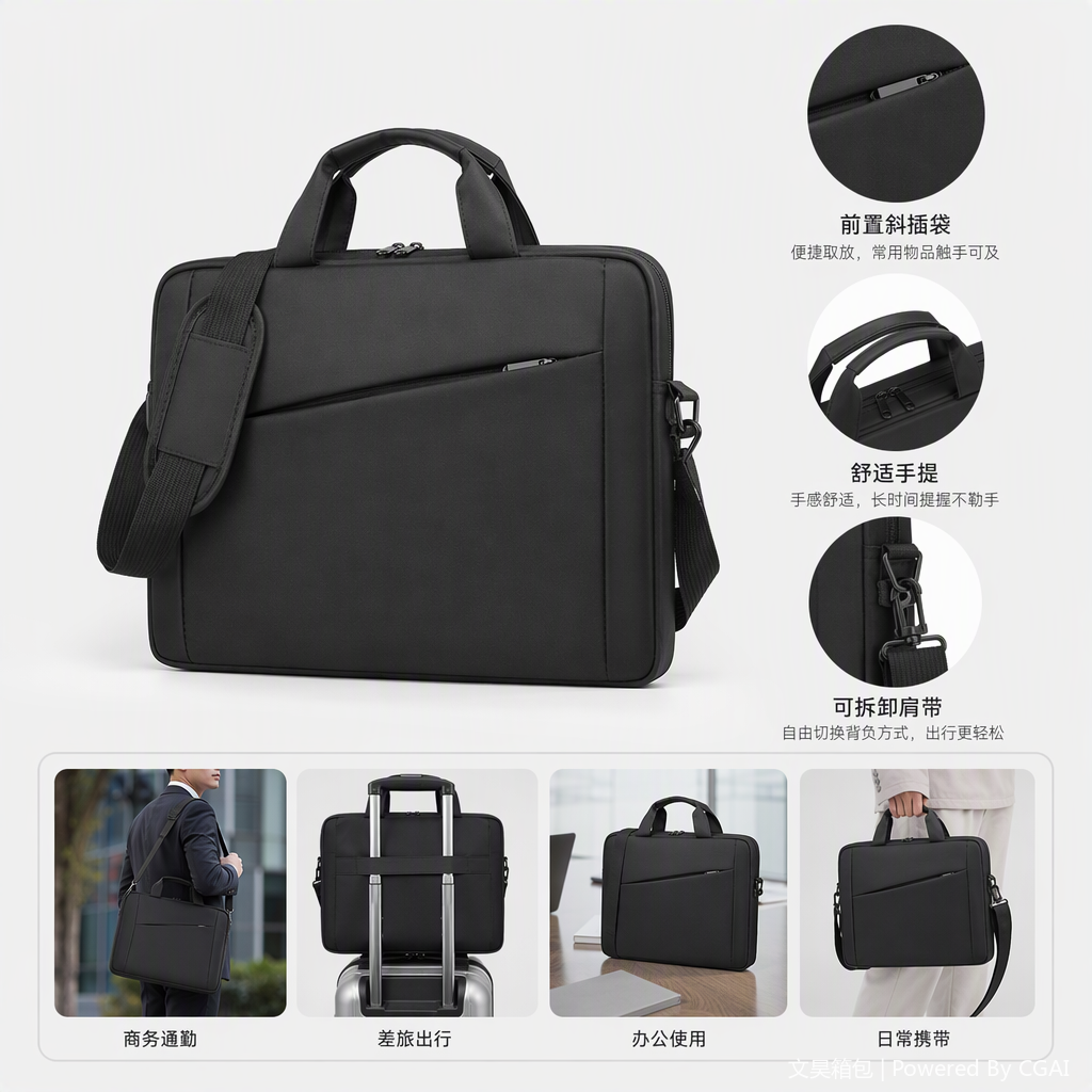 时尚商务男士手提包大容量多功能休闲电脑包皮革休闲包男士手提包男包