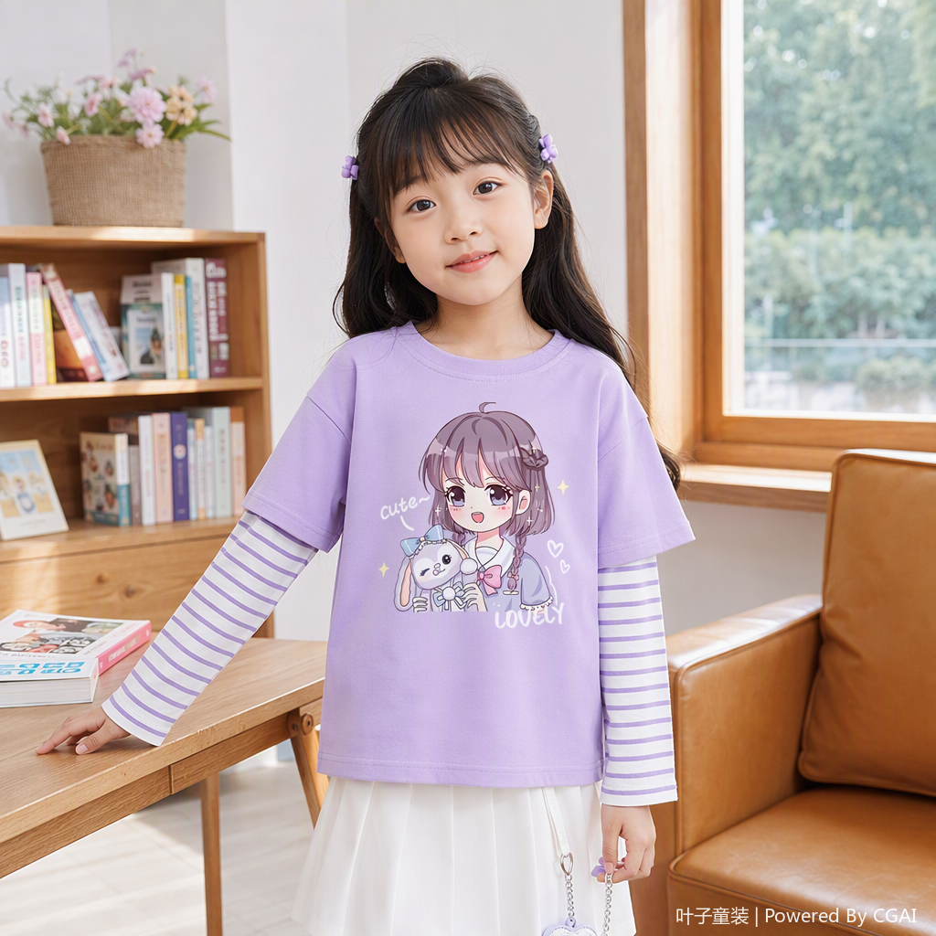 القمصان القصيرة الأكمام القصيرة من الخمير النقي للأطفال Item Picture