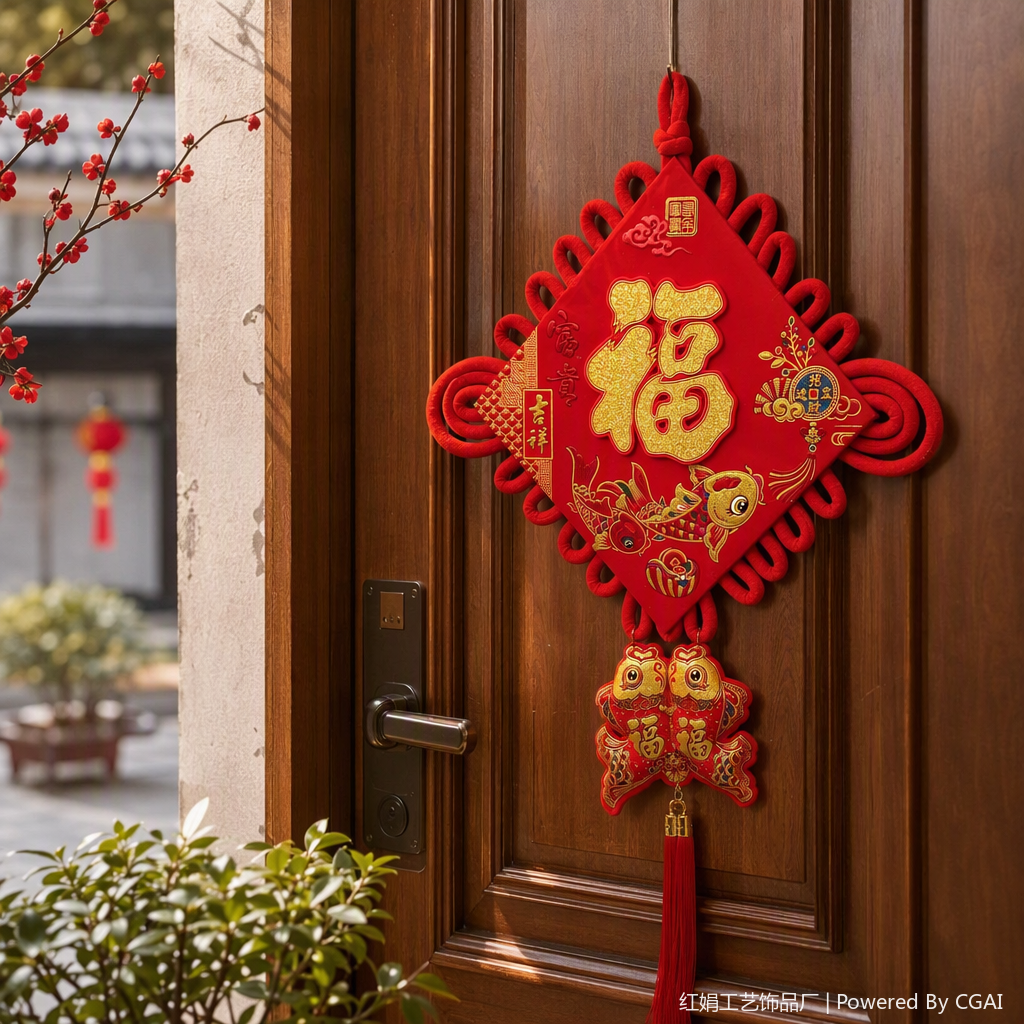 China nudo colgante letra de fortuna pescado dorado decoración colgante estilo auspicioso hogar decoración de regalo details Picture