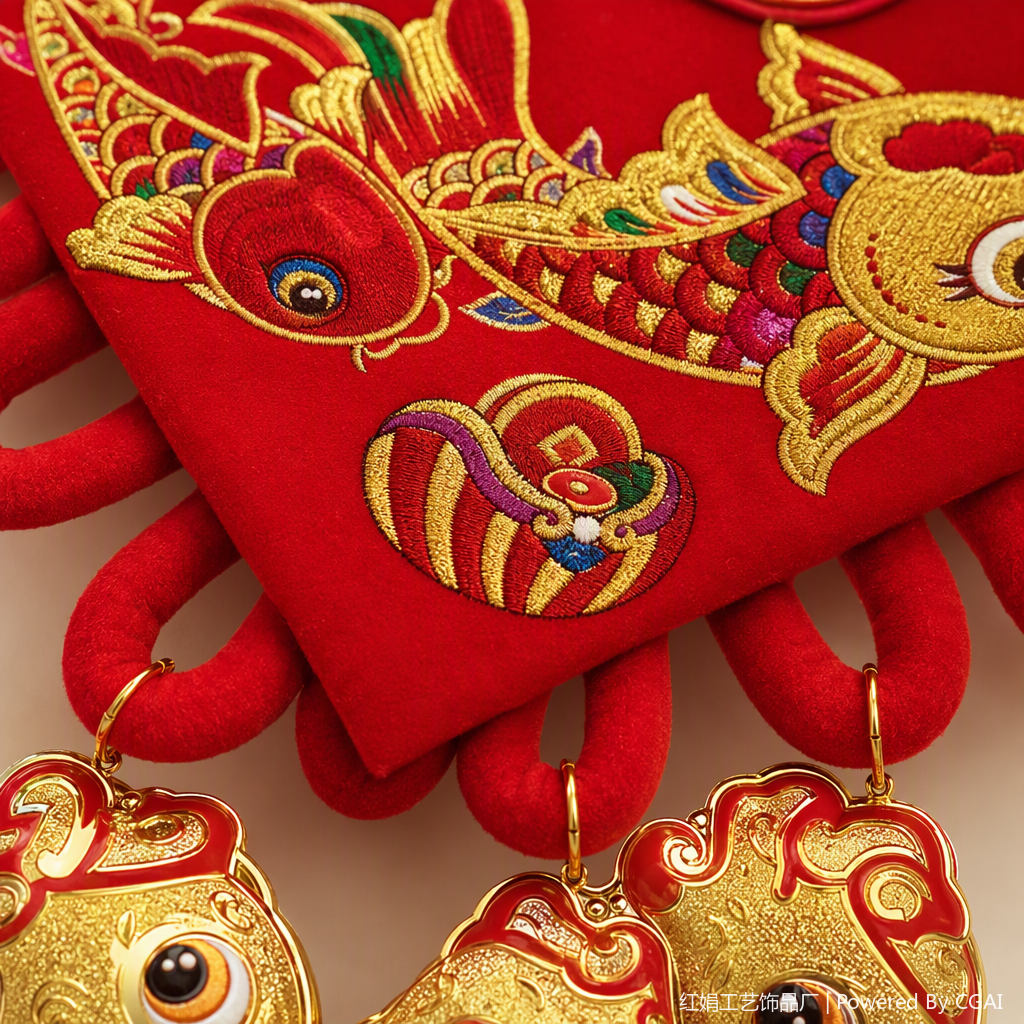 China nudo colgante letra de fortuna pescado dorado decoración colgante estilo auspicioso hogar decoración de regalo Application Scenario