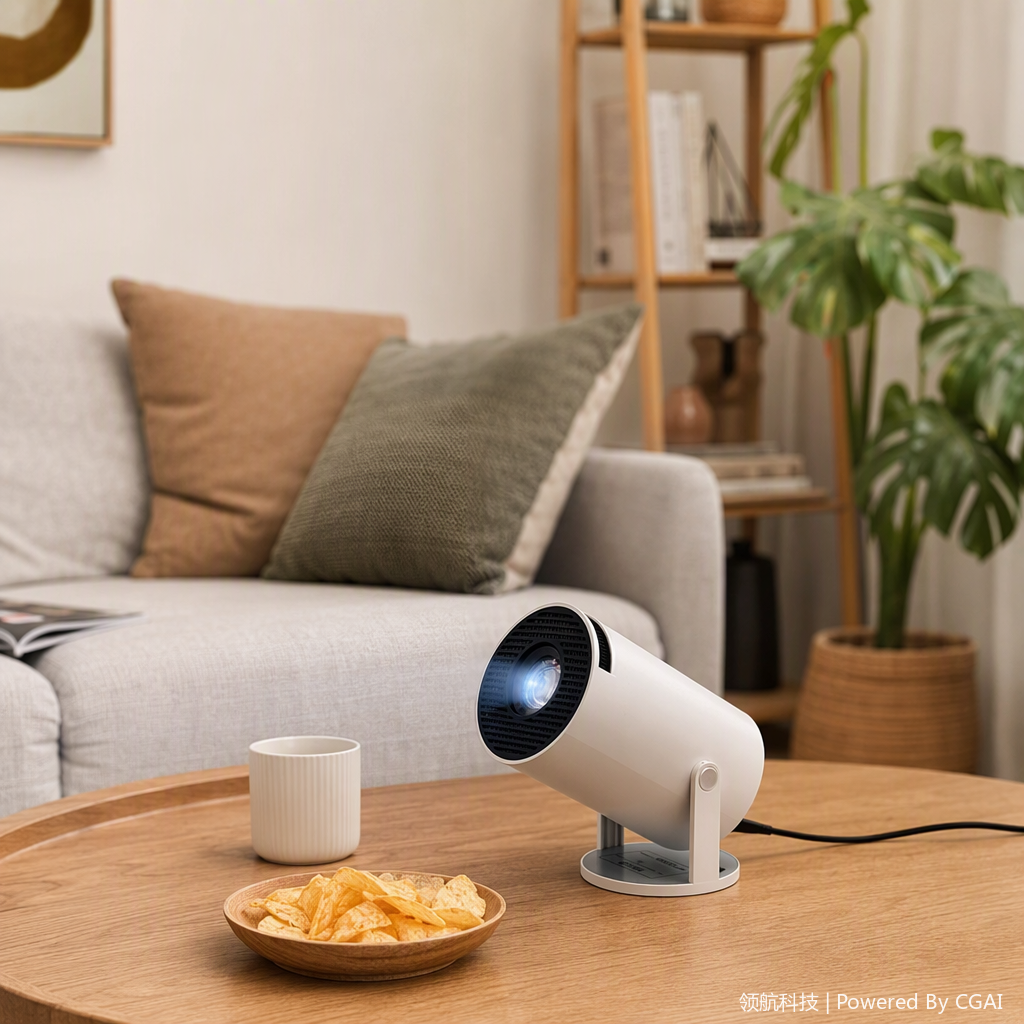 جهاز عرض ضوئي متعدد الأغراض محمول محمول محمول، جهاز عرض أسطواني أبيض details Picture