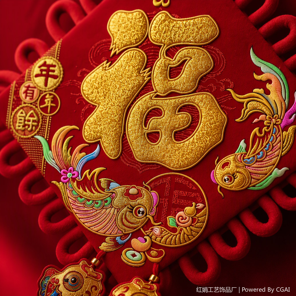 Chinese knot pendants with the character "Fu" and double fish patterns, auspicious decorations, Spring Festival and New Year gift pendants Application Scenario