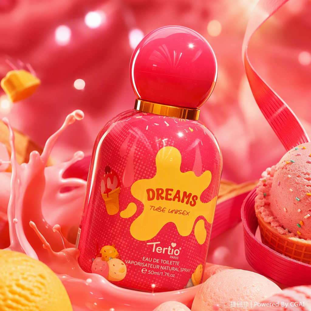Pink bottle Dreams Tube unisex perfume, long-lasting fresh light fragrance, fashionable aroma Specification image