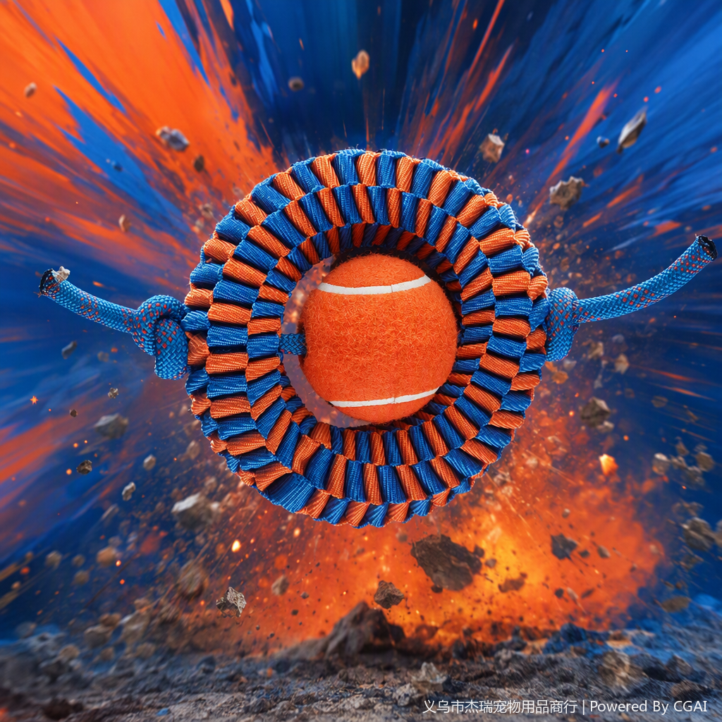 18cm durable, tear-resistant, hand-woven pet toy, dog, educational interactive, biting rubber, durable single ball Specification image
