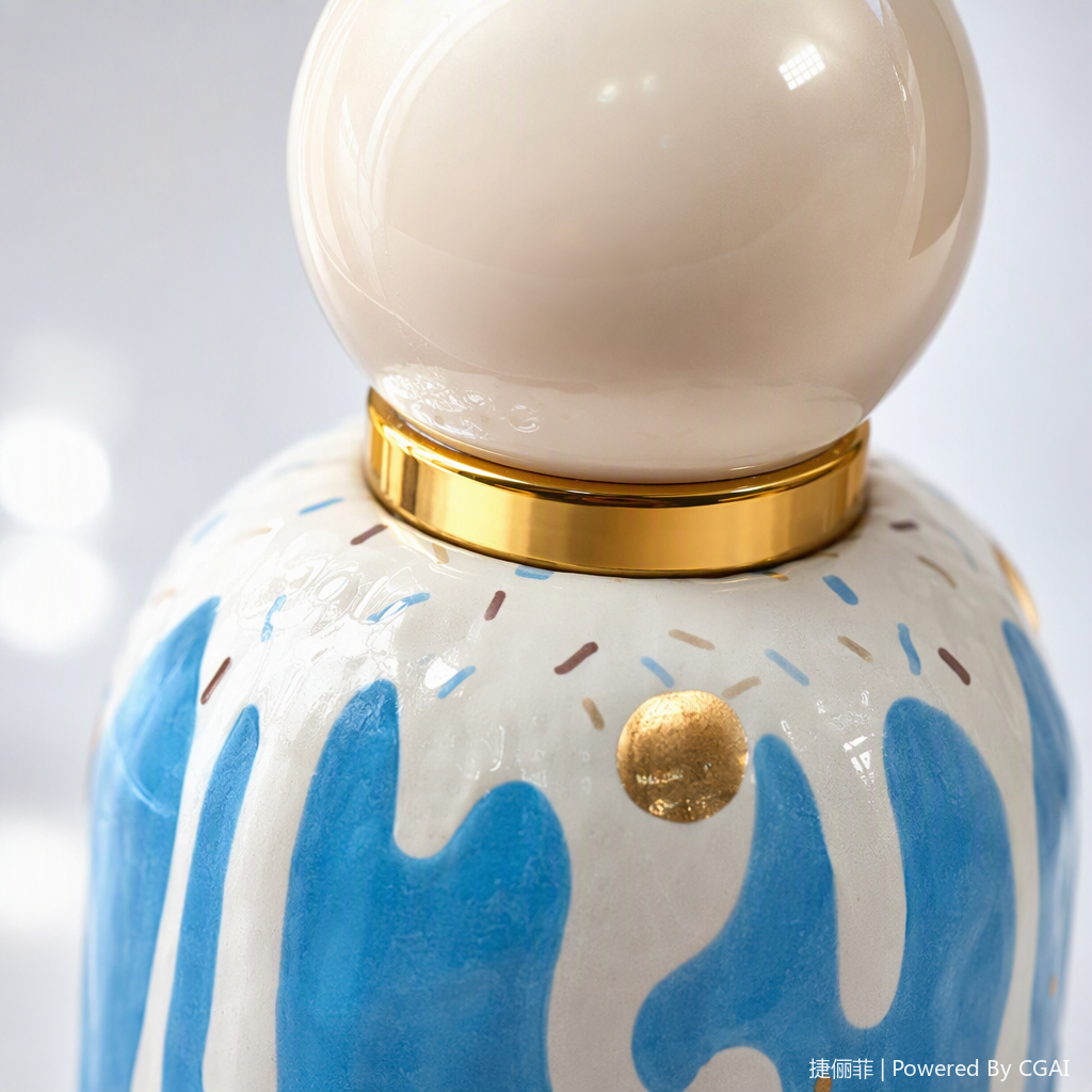 Blue cream-stained cookie patterned perfume bottle, fashionable and simple, long-lasting light fragrance, women's and men's perfume gift box Application Scenario