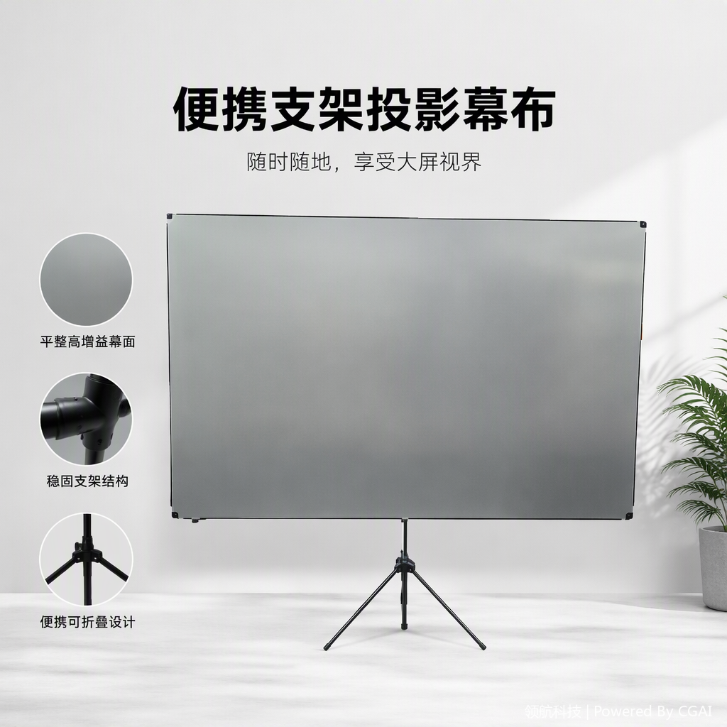 High-definition grey projection screen for home cinema background wall fabric, anti-glare and reflective screen size available for selection