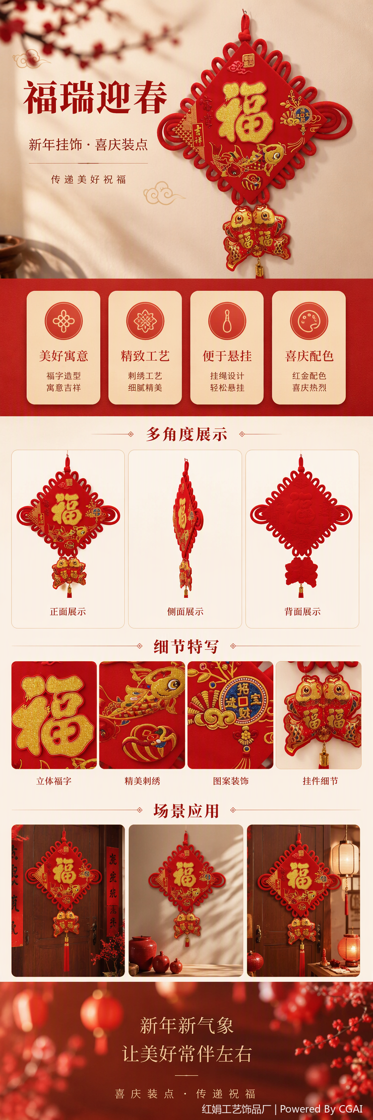 China nudo colgante letra de fortuna pescado dorado decoración colgante estilo auspicioso hogar decoración de regalo pic 1