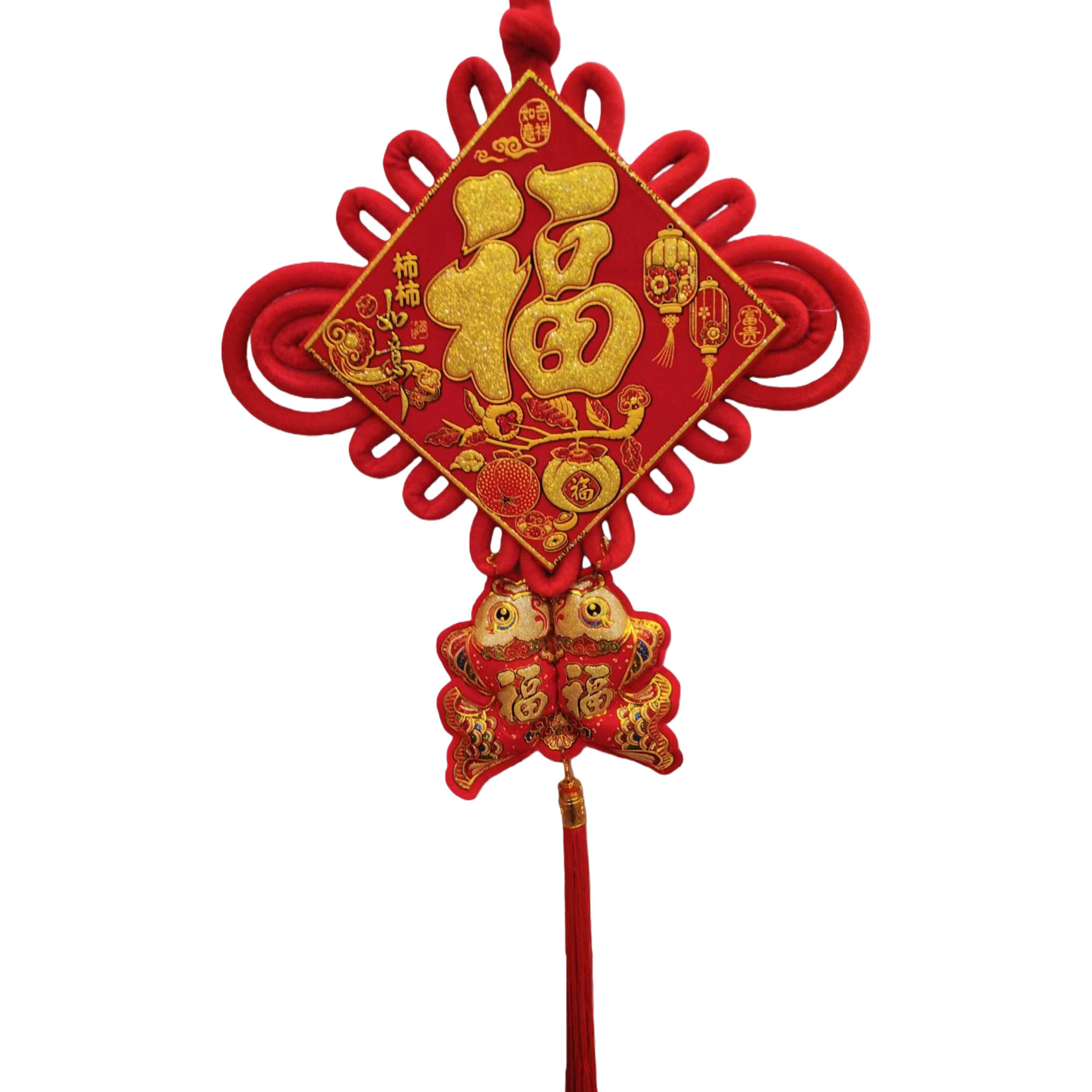 Chinese-style red handcrafted knot pendants, auspicious decorations, home pendants, festival gifts, collectibles Item Picture