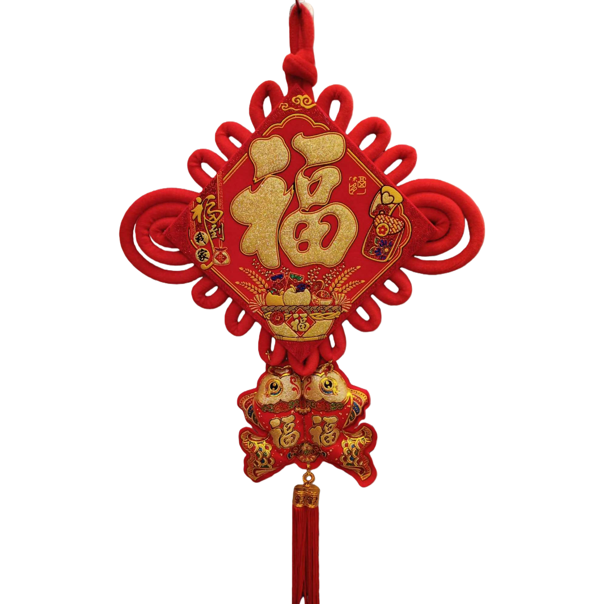 Chinese-style red handcrafted knot hanging ornaments, auspicious decorative items, home living room hanging decorations, gifts Item Picture