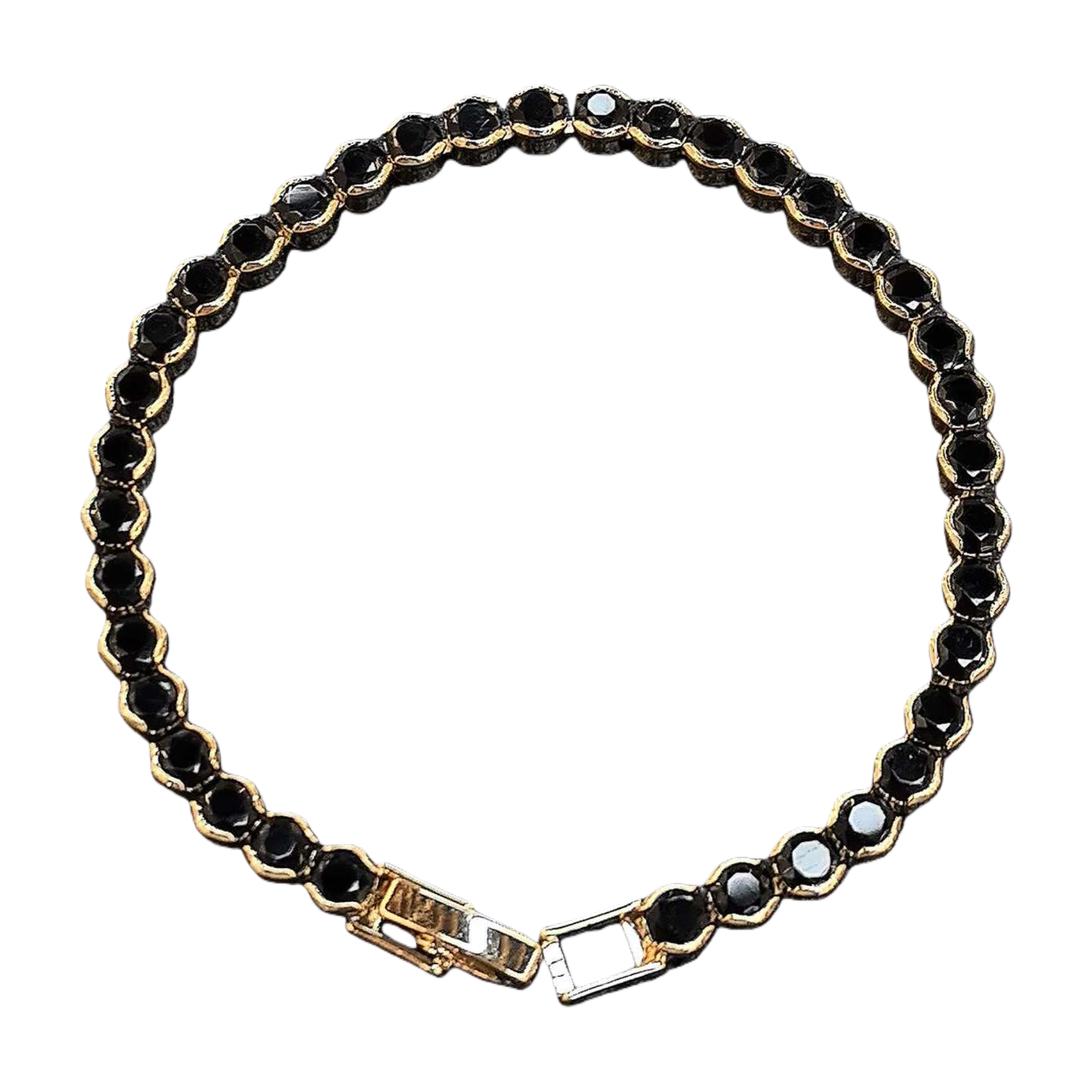 Lujo oro incrustado gemas negras pulsera moda 100 collar collar de mujer regalo para novia Item Picture