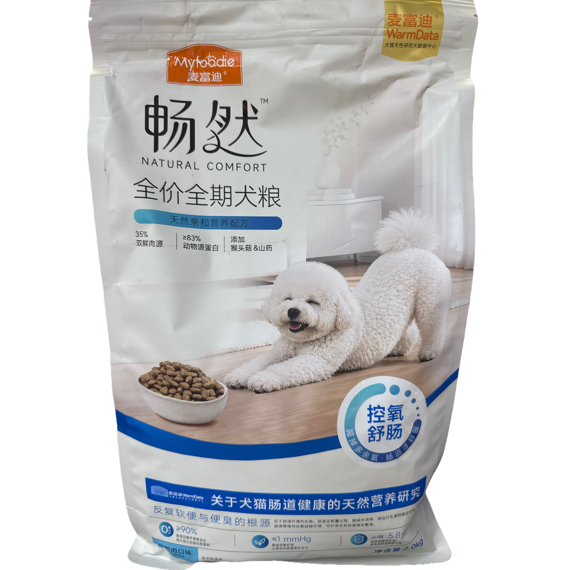 白色狗粮包装袋+比熊犬白底实物图