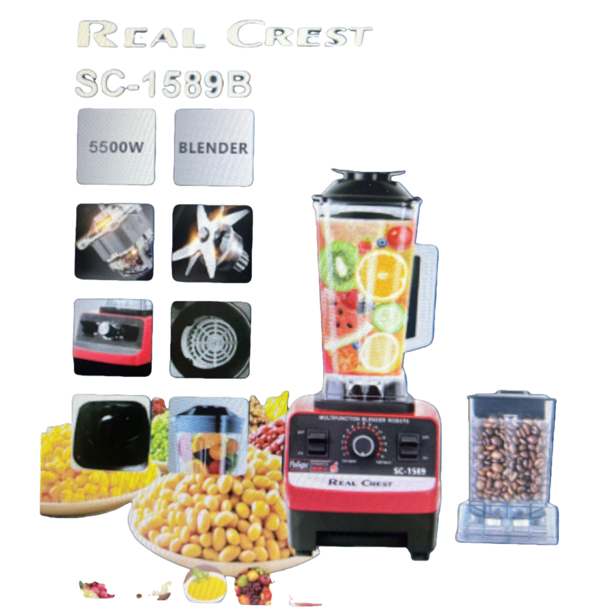 خلاط أحمر ذو قاعدة حمراء مزود بخلاط من طراز Rel CSTSC-1589b يحرك خلاط عصير البرتقال Item Picture