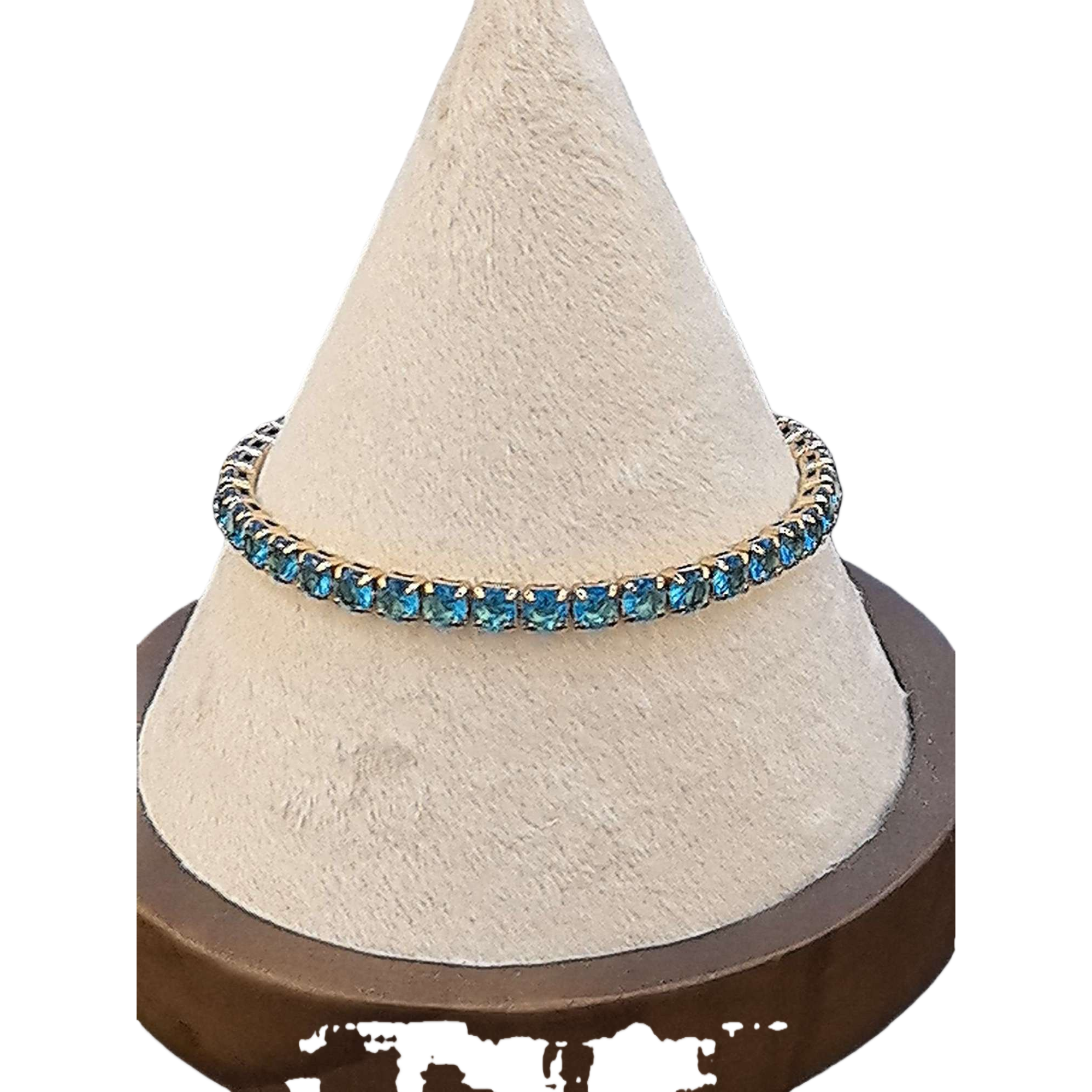 وأسوارات أزياء مغطاة بالذهب والأحجار الكريمة الزرقاء هي عبارة عن هدايا من سوار سيدة أنيقة Item Picture