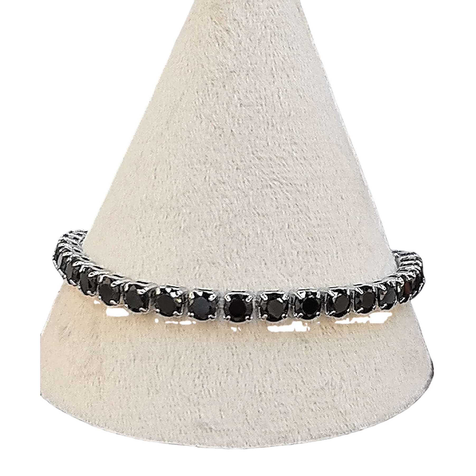 Moda plata metal pulsera incrustado con gemas negras simple 100 brazaletes para mujeres accesorios tendencia Item Picture