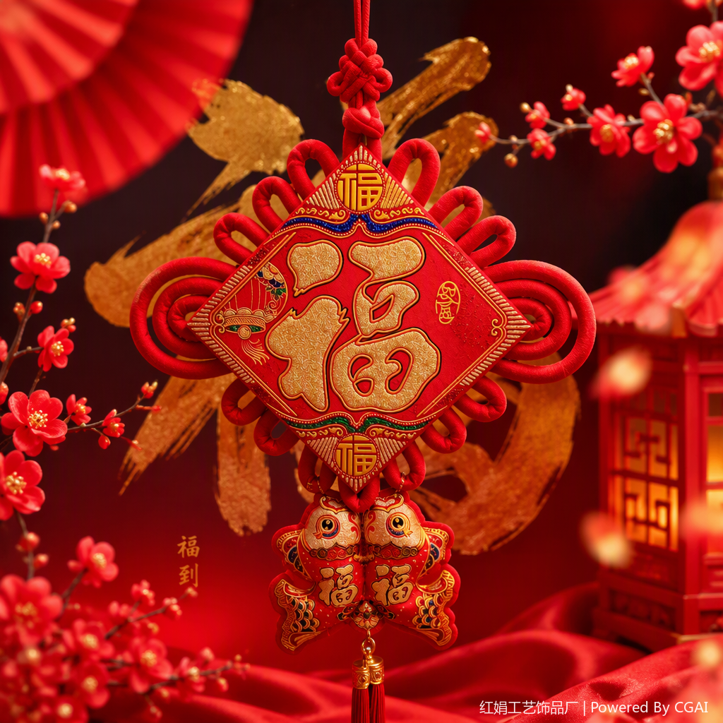 Chinese-style red hand-woven pendants, auspicious decorative items, home car hanging ornaments, gifts Specification image