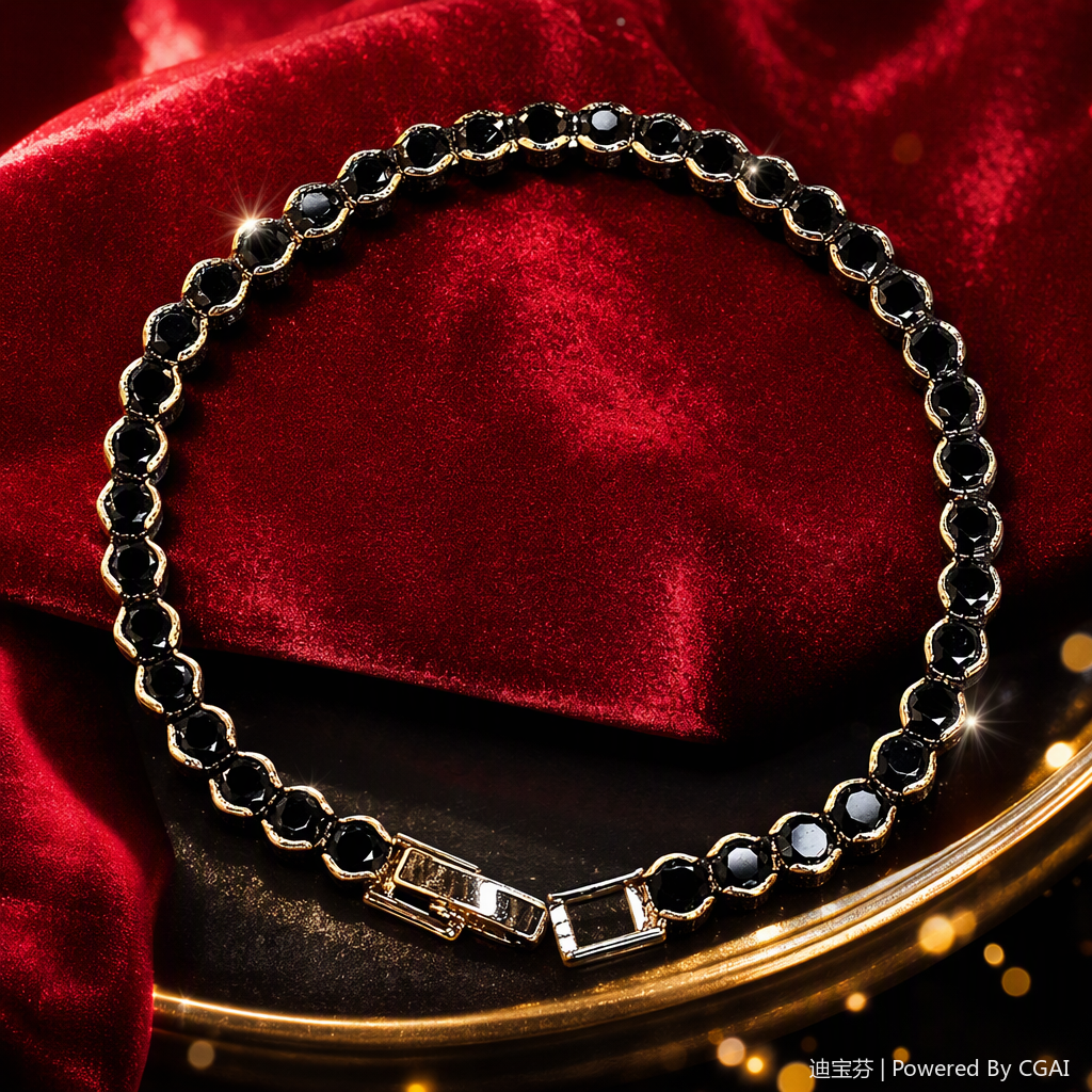 Lujo oro incrustado gemas negras pulsera moda 100 collar collar de mujer regalo para novia Specification image