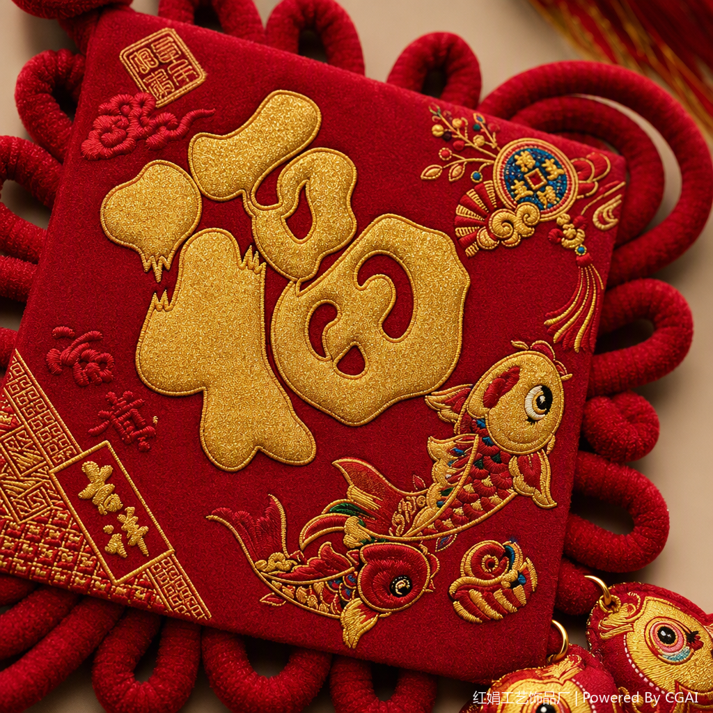 Red Chinese knot pendant, hand-woven auspicious decorative item, home hanging piece, festive and joyous decoration supplies Application Scenario