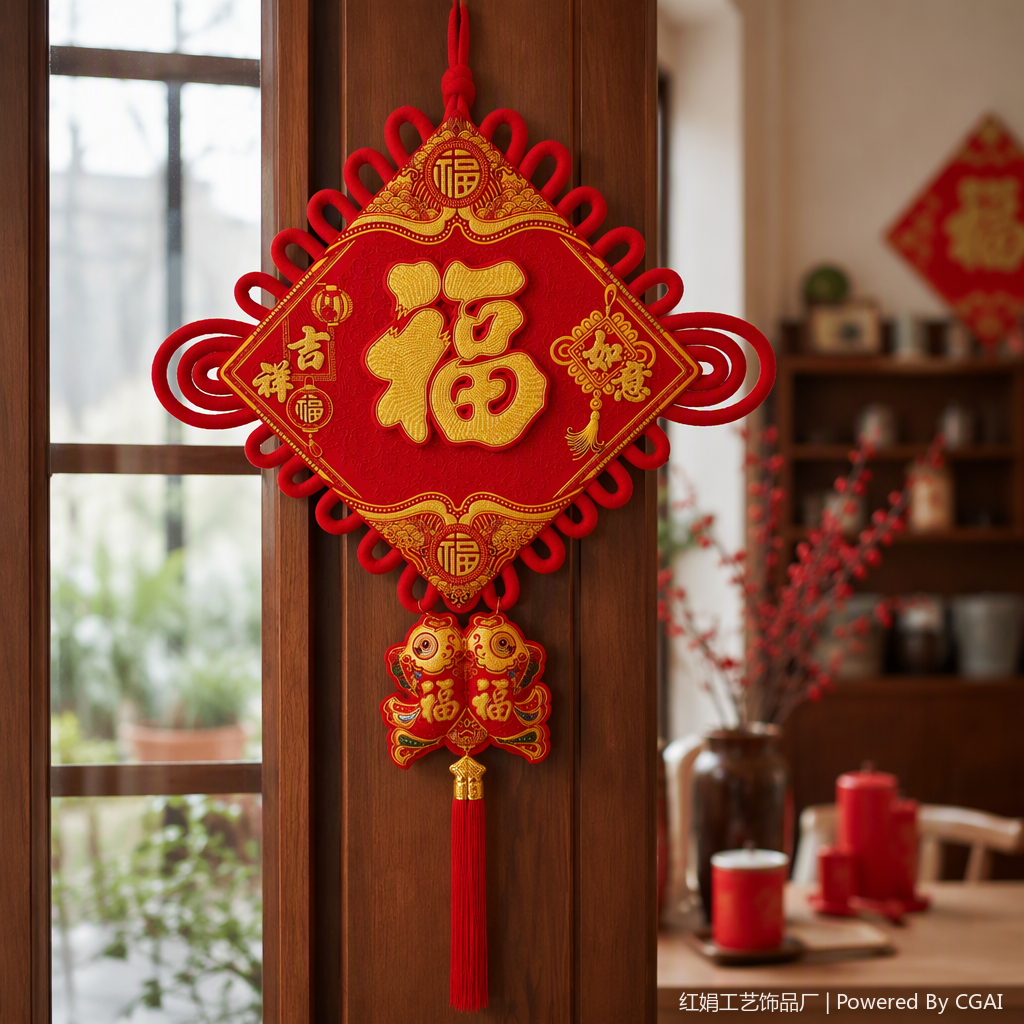 China wind red handwoven colgante decoraciones auspiciosas regalo de vacaciones colgante adornos details Picture